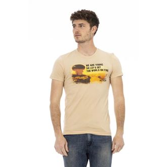 Trussardi T-shirt Casual Manica Corta Collo Rotondo - - Tops - Uomo - Beige - 2XL