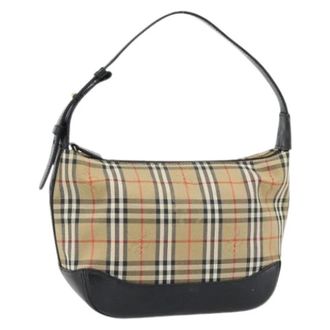 Burberry Pre-owned Shoulder Bags, female, Beige, Size: ONE SIZE Pre-owned Vintage Canvas Shoulder Bag