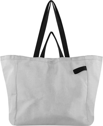 Generic Grey print Reusable Canvas Tote Bag, Heavy Duty Grocery Shopping Bag with Hard Bottom Double Handles Large Capacity Work Groceries Travel