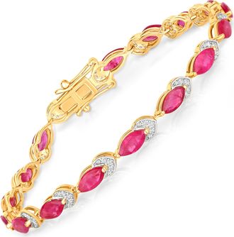 Diana M. Jewels Bkk Ruby Marquise 7x3.50mm - 17Pcs + White Diamond F/C Round 1mm( I1-I2/I color ) - 51Pcs + White Diamond F/C Round 0.80mm( I1-I2/I color ) - 34Pcs ( 