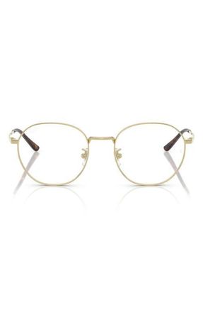 Ray-Ban 52mm Square Optical Glasses in Pale Gold at Nordstrom