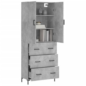 Berkfield Home Highboard Concrete Grey 69.5x34x180 cm Engineered Wood