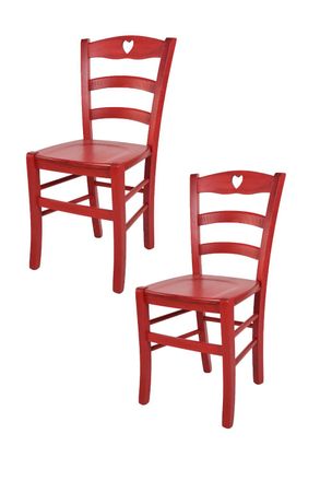Tommychairs Tommychairs 2 Sillas Cuore En Madera De Haya Anilina Roja