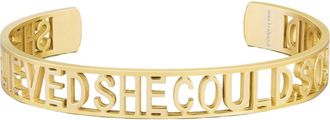 Mantra SHE BELIEVED SHE COULD, SO SHE DID - Statement Cuff in Yellow Gold at Nordstrom