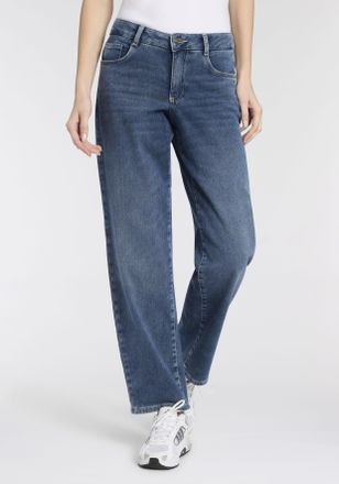 MAC Broeken Straight-Jeans MAC GRACIA, Damen, Gr. 34, L&auml;nge 34, mid blau authentic, Denim/Jeans, Obermaterial: 77% Baumwolle, 10% Polyester, 10% Viskose, 3% Elast