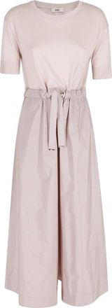 Herno Jurk met glam knit effect en techno-taffeta - Dames - Casual kleedjes - Roze - L - Katoen - Kleedjes