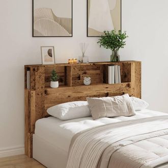 Berkfield Home Headboard Cabinet Old Wood 160x18.5x103.5 cm Engineered Wood in Brown