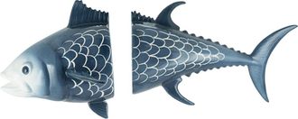 Abhika Figur Thunfisch 2teilig Für Die Wand Blau H: 40 cm