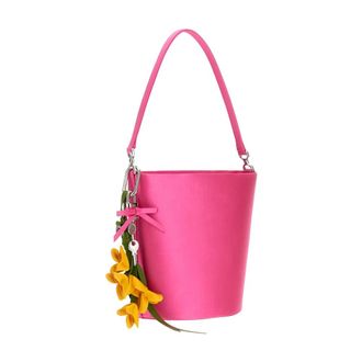Self Portrait Bucket Bags, female, Pink, Size: ONE SIZE Satin Bucket Bag