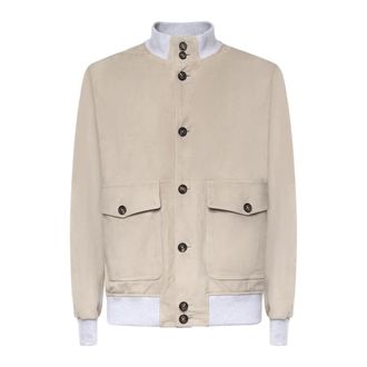 Eleventy Bomber Jackets, male, Beige, Size: 2XL Bomber Jacket