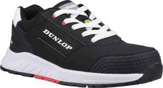 Dunlop Storm Nubuck Mens Black/White/Red Safety Trainers - Size UK 12
