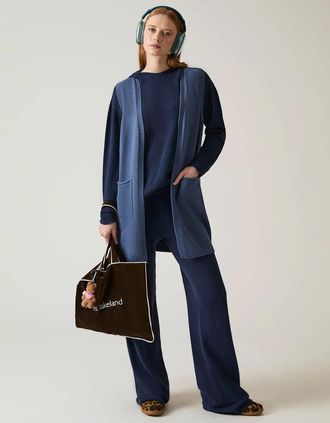 James Lakeland Womens Navy Knitted Trousers - Navy/Navy - Size: 10