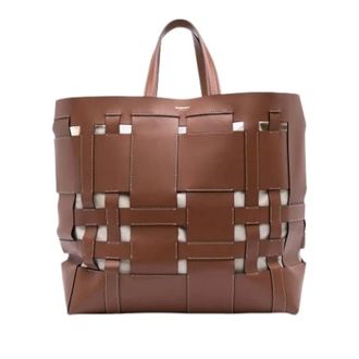 Burberry Pre-owned Tote Bags, female, Brown, Size: ONE SIZE Pre-owned Vintage Leather Tote