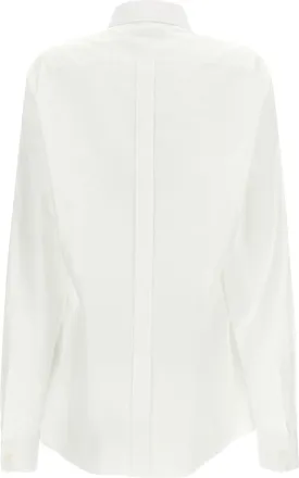 Dolce & Gabbana Textured Front Plastron Tuxedo Shirt - White