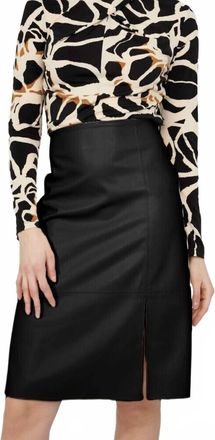 Frank Lyman Design Vegan Leather Pencil Skirt In Black