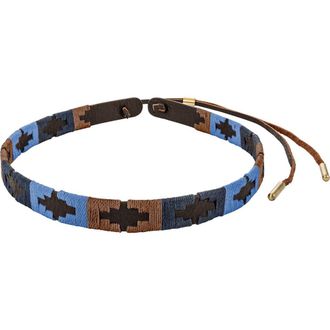Pampeano Pampa Leather Hat Band - Block Pattern in Brown/blue at Nordstrom