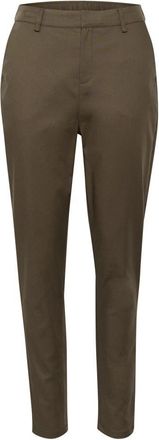 Kaffe Bruine High-Waisted Slim Fit Broek - Dames - Slim Fit Broeken - Bruin - XS - Broeken