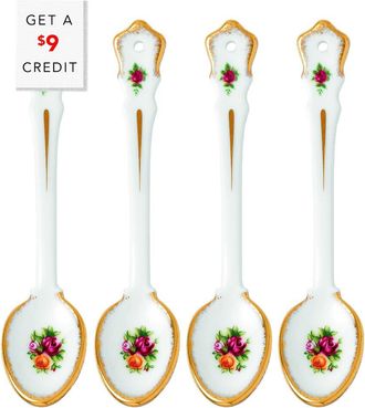 Royal Albert Old Country Roses Spoons (Set Of 4) With $9 Credit