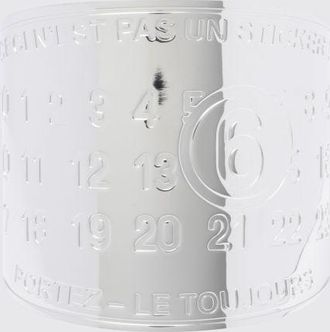 Maison Margiela Bracciale rigido in ottone con logo numerico impresso