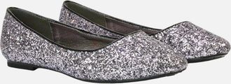 XY London Womens XY London Womens/Ladies Karissa Glitter Flat Ballerina Flats - Black - Size: 8