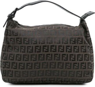 Fendi Borsa a mano in tela con motivo Zucchino 2000-2010 - Marrone