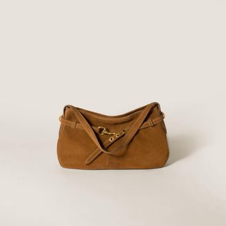 Miu Miu Aventure Suede Bag, Woman, Oak