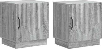 vidaXL Mesita De Noche 2 Uds. Sonoma Gris 43 X 34,5 X 47 Cm Vidaxl