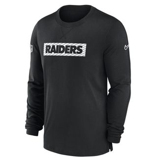 Nike Las Vegas Raiders Sideline Player Team Issue Mens Nike Mens Dri-FIT Long-Sleeve Top in Black | 02FE00A8D-B73