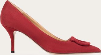 Ferragamo Women Mid heel maxi Gancini pump Red Size 10.5