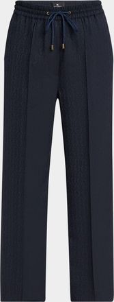 Etro Wool Jacquard Straight-Leg Ankle Joggers