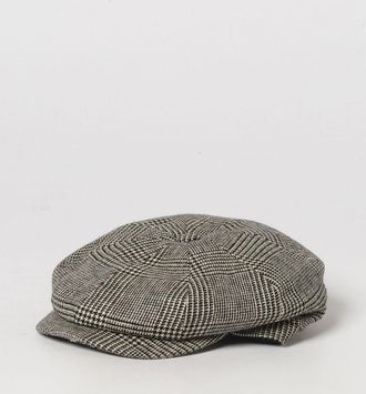 Borsalino Prince of Wales Pattern Pure Wool Flat Cap