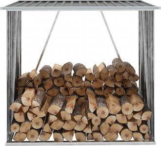 vidaXL Vidaxl Casetilla Le&ntilde;a Acero Galvanizado Gris Antracita 163x83x154 Cm