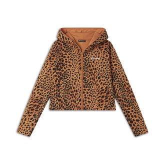 Freddy Felpa cropped con zip e cappuccio animalier
