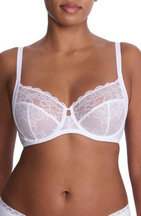 Natori Statement Lace Side Support Bra in White at Nordstrom, Size 32Ddd