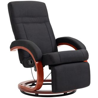 HOMCOM Manual Recliner Swivel Reclining Chair with Footrest Armrests Black | TJ Hughes