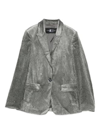 Luisa Cerano corduroy single-breasted blazer - women - Viscose/Polyamide/Polyester - 36 - Grey