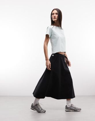 The North Face Gonna midi in twill nera-Nero