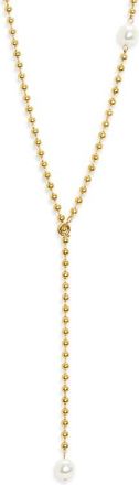 Bracha Isla Natural Pearl Lariat Y-Necklace in Gold at Nordstrom