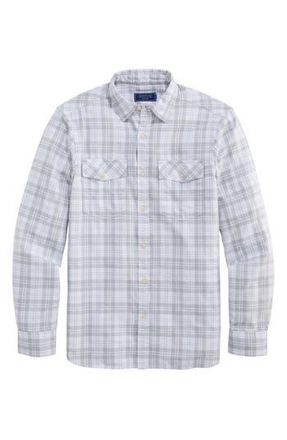 Vineyard Vines Hummock Pond Regular Fit Plaid Cotton Button-Up Shirt in Granite at Nordstrom Rack, Size Xx-Large