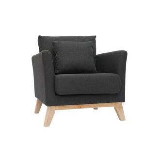 Miliboo Miliboo - Poltrona Scandinava Grigio Scuro Piedi In Legno Chiaro Oslo