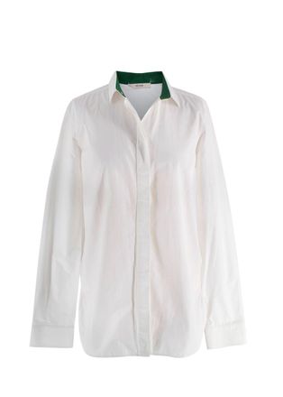 Celine White Collared Cotton Shirt Size XS