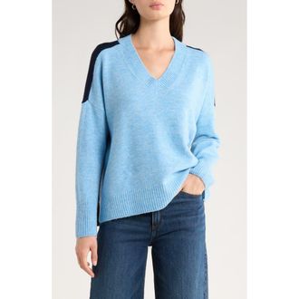 Vince Camuto Contrast High-Low Sweater in Blue Heather at Nordstrom Rack, Size X-Small
