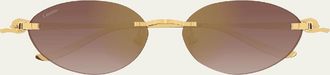 Cartier Panth&egrave;re Rimless Metal Oval Sunglasses