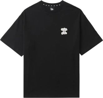 New Era T-shirt in cotone con logo ricamato - Nero