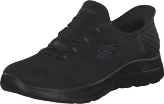 Skechers Womens Summits Diamond Dream Sneaker, Black Mesh/Gunmetal Trim, 3.5 UK