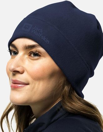 Jack Wolfskin Mens Jack Wolfskin Real Stuff Soft Fleece Beanie - Navy - Size: ONE size