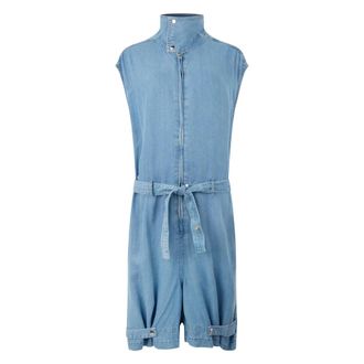 Diesel Playsuits, female, Blue, Size: XS Denim Short Jumpsuit