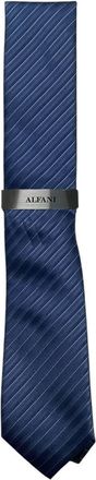 Alfani Mens Ozark Stripe Tie In Denim Blue