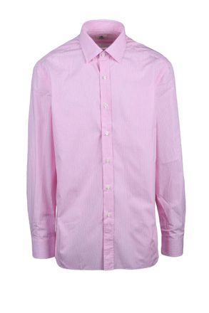 LUIGI BORRELLI NAPOLI Cotton Shirt - White/Pink