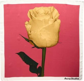 Acne Studios Vasco Rose Midsummer Silk Square Scarf in Old Pink at Nordstrom